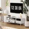 A modern living room with a TV stand, TV, and plant. Produktbild-Vorschau