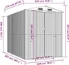 vidaXL Geräteschuppen Anthrazit 192x274x223 cm Verzinkter Produktbild-Vorschau 7