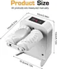 A white dumpling maker with dimensions indicated by lines and text. Produktbild-Vorschau