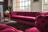 KAWOLA Sofa NARLA Chesterfield 3-Sitzer Velvet rot Produktbild-Vorschau 3
