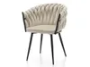 A single beige upholstered chair with black legs is shown against a white background. Produktbild-Vorschau