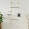 vidaXL Arbre à chat avec colonne griffoir mural gris foncé Voir les images du produit 2