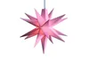 A pink star-shaped lamp is shown against a white background. Produktbild-Vorschau