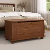 Sitztruhe BRISTOL aus Massivholz, Kastanie Finish - Truhe Produktbild-Vorschau 2