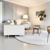 A modern living room with a white sofa, a white electric heater, and decorative elements. Náhľad obrázku produktu