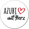 Huuraa Aufkleber Azubi mit Herz 10cm rund Sticker Produktbild-Vorschau 1