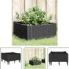 The Living Store Pflanzkasten mit Erdspießen Schwarz Produktbild-Vorschau 1
