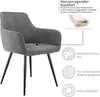set di 4 sedie da pranzo con braccioli, rivestite in Anteprima dell’immagine prodotto 5