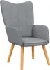 vidaXL Relaxsessel mit Hocker Hellgrau Stoff Produktbild-Vorschau 5