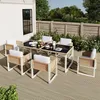 Merax Polyrattan-Esstisch-Set für 6 Personen, wetterfest Produktbild-Vorschau 2