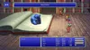 A screenshot from a video game, showing a battle scene with characters and a large open book with a blue creature emerging from it. Produktbild-Vorschau