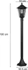 A black outdoor lamp post with dimensions indicated. Produktbild-Vorschau