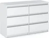 A white, modern dresser with six drawers is shown against a white background. Produktbild-Vorschau