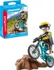 A Playmobil mountain biker toy set, with the product box and a separate display of the toy. Produktbild-Vorschau