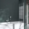 A shower wall for a bathtub is shown in a bathroom setting. Produktbild-Vorschau