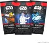 Three Star Wars Unlimited Spark of Rebellion booster packs are displayed side-by-side against a white background. Produktbild-Vorschau
