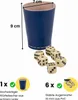 Würfelbecher blau (echt Leder) Standard (9 cm) mit 6 Produktbild-Vorschau 2