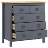 vidaXL Sideboard Hill Grau 79x40x80 cm Massivholz Kiefer Produktbild-Vorschau 8
