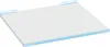 A white writing pad with blue edges, showing text on the edges. Produktbild-Vorschau