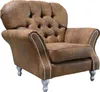 Design Sessel 1 Sitzer Braun Textil Luxus Club Lougne Sofa Produktbild-Vorschau 2