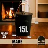 BigDean Ascheeimer mit Deckel 15 Liter mit Griff Ascheimer Produktbild-Vorschau 3