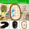 A collage of images showing a vacuum cleaner filter and its components, with marketing text overlayed. Produktbild-Vorschau