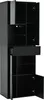 A black display cabinet with multiple doors and a drawer, shown from a side angle against a white background. Anteprima dell’immagine prodotto