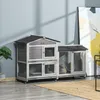 Sweiko Hasenstall 2 Etagen Kaninchenstall aus Holz 157,4 x Produktbild-Vorschau 2