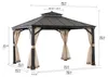 Gazebo con tetto in acciaio antracite Pasu 300 x 300 cm Anteprima dell’immagine prodotto 3