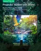 A projector screen displaying a parrot in flight, set against a lush jungle background with a projector emitting light. Anteprima dell’immagine prodotto