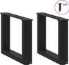 Salontafelpoten 2 st U-vormig 40x(30-31) cm staal zwart Productafbeelding-voorbeeld 3