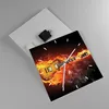 Wanduhr - Quadrat - Glasuhr - Feuer Gitarre Instrument - Produktbild-Vorschau 2