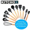 KITCHOX Küchenutensilien Set Holz Silikon Koch Besteck Produktbild-Vorschau 3