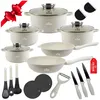 Zilner 21-teiliges Topfset, beige, antihaftbeschichtet, Produktbild-Vorschau 5