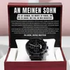 An meinen Sohn - Schwarze Herrenuhr mit Chronograph Produktbild-Vorschau 1