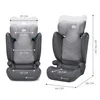 Two car seats are shown side-by-side with dimensions indicated by arrows and text. Podgląd zdjęcia produktu