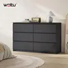 WOLTU Kommode Schwarz, mit 6 Schubladen, Moderner Produktbild-Vorschau 2