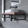 A modern bathroom vanity with a wall-mounted console, sink, and faucet. Produktbild-Vorschau