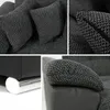 A collage of close-up shots of a sofa, highlighting its fabric texture, stitching, and leg. Náhľad obrázku produktu