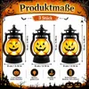3er Set Halloween Deko Kürbis Laternen, LED Kürbis Lampen Produktbild-Vorschau 2