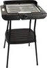 A black electric grill with a silver grill grate and a black shelf, shown on a white background. Náhled obrázku produktu