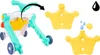 A product image showing a baby walker and some yellow crown-shaped accessories, with a water droplet icon in the top right corner. Podgląd zdjęcia produktu