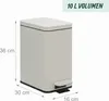 Relaxdays Mülleimer, 10 Liter, 16 cm schmal, Softclose, Produktbild-Vorschau 4