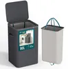 VOUNOT® Wäschekorb 90L, Wäschesammler mit Deckel  Anthrazit Produktbild-Vorschau 1