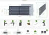 Diagram and component images of a sliding gate system. Produktbild-Vorschau