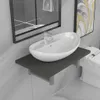 vidaXL 2-tlg. Badmöbel-Set Keramik Grau Produktbild-Vorschau 2