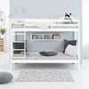 A child's bedroom with a white bunk bed. Produktbild-Vorschau