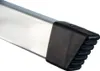 A close-up view of the end of an aluminum ladder rail with a black rubber foot. Náhľad obrázku produktu