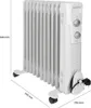 A white electric oil-filled radiator with dimensions indicated by lines and text on the left and bottom of the image. Náhled obrázku produktu