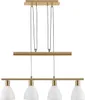 Lindby Hängelampe Simeon, messingfarben, Glas, 73 cm, E14 Produktbild-Vorschau 1